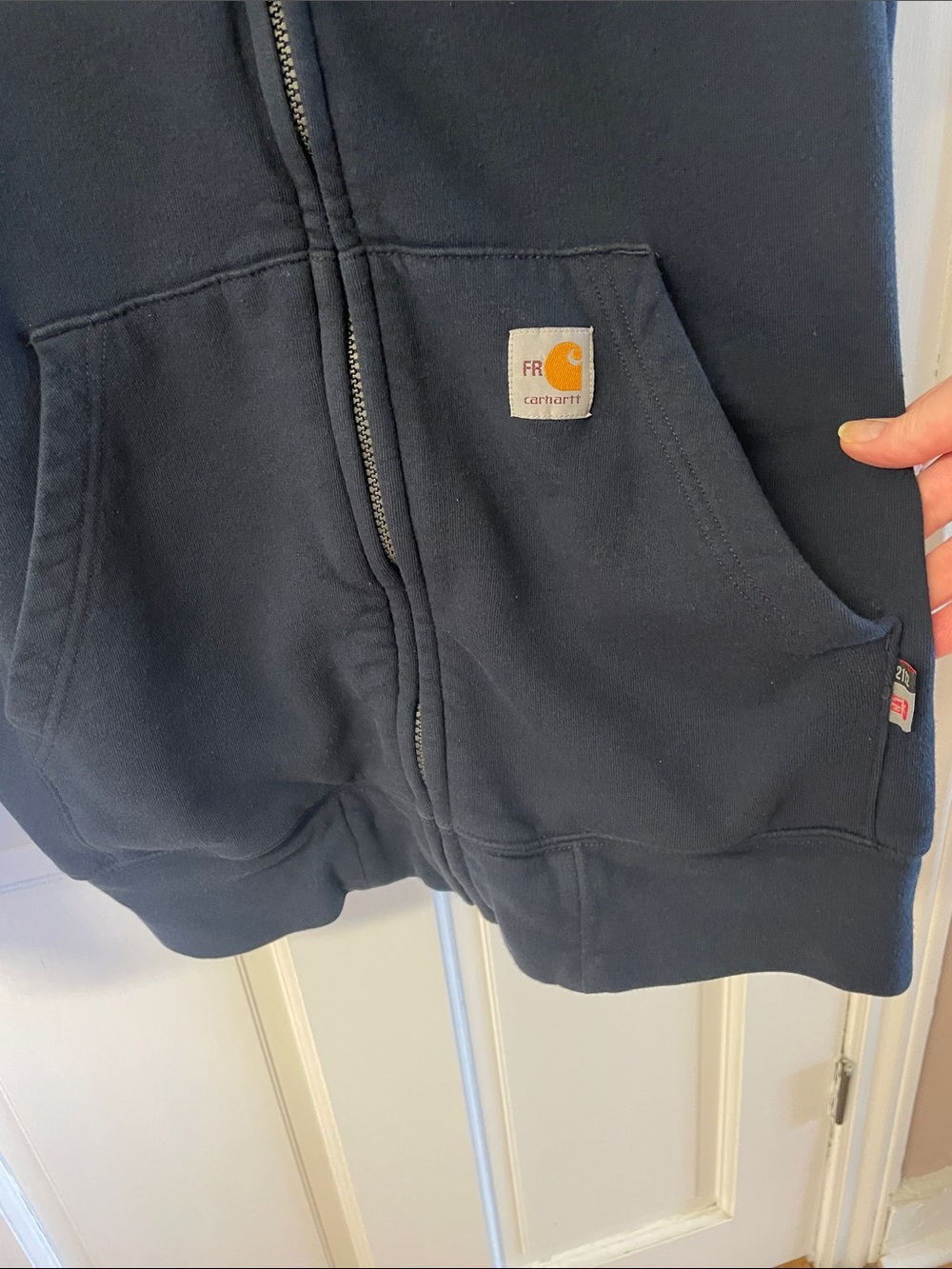 Carhartt FR Flame Resistant loose fit navy full zip front hoodie men’s size 2X - Picture 6 of 16
